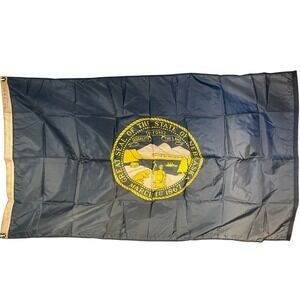 Vintage Nebraska State Flag 3x5 Dura-Lite Nylon Great Seal Blue Outdoor Indoor